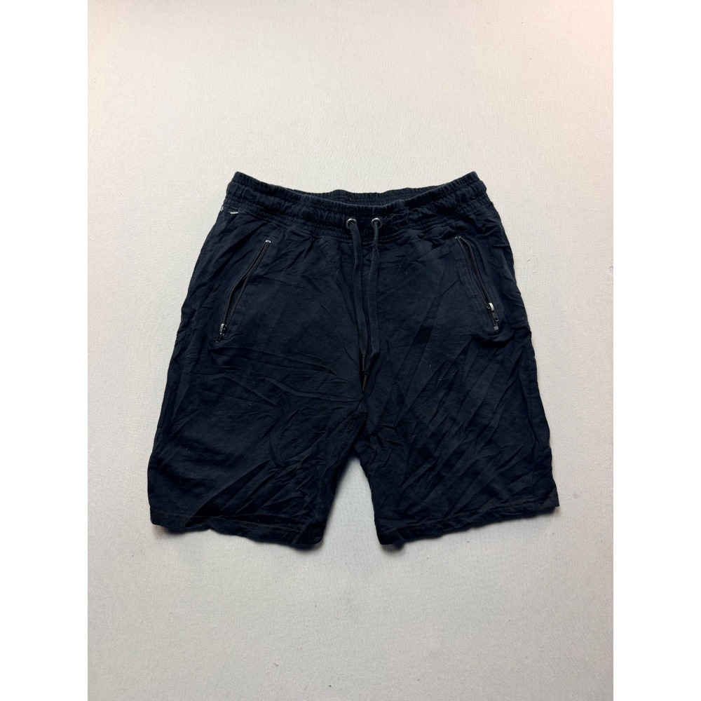 Unbranded Zipper Pocket Shorts Men Size Large Black Excellent Casual Athleisure